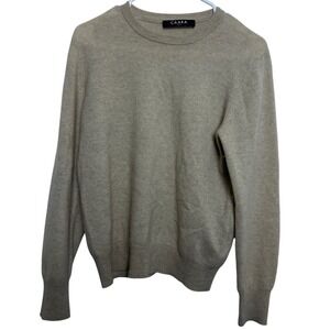 CAARA Women Oatmeal Beige 100% Cashmere Crewneck Sweater S Natural Fiber Softcor